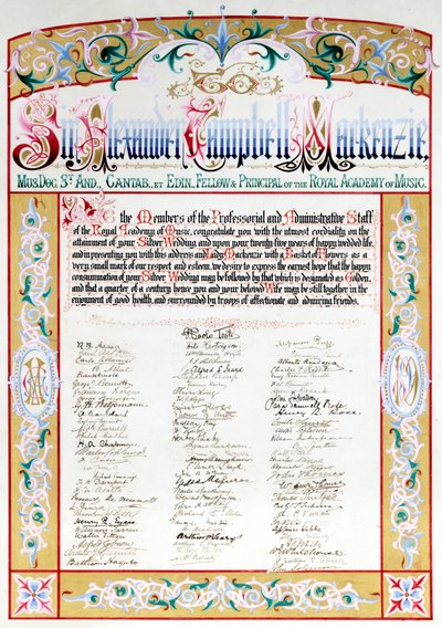 Citation and Address to Sir Alexander Mackenzie by Unknown